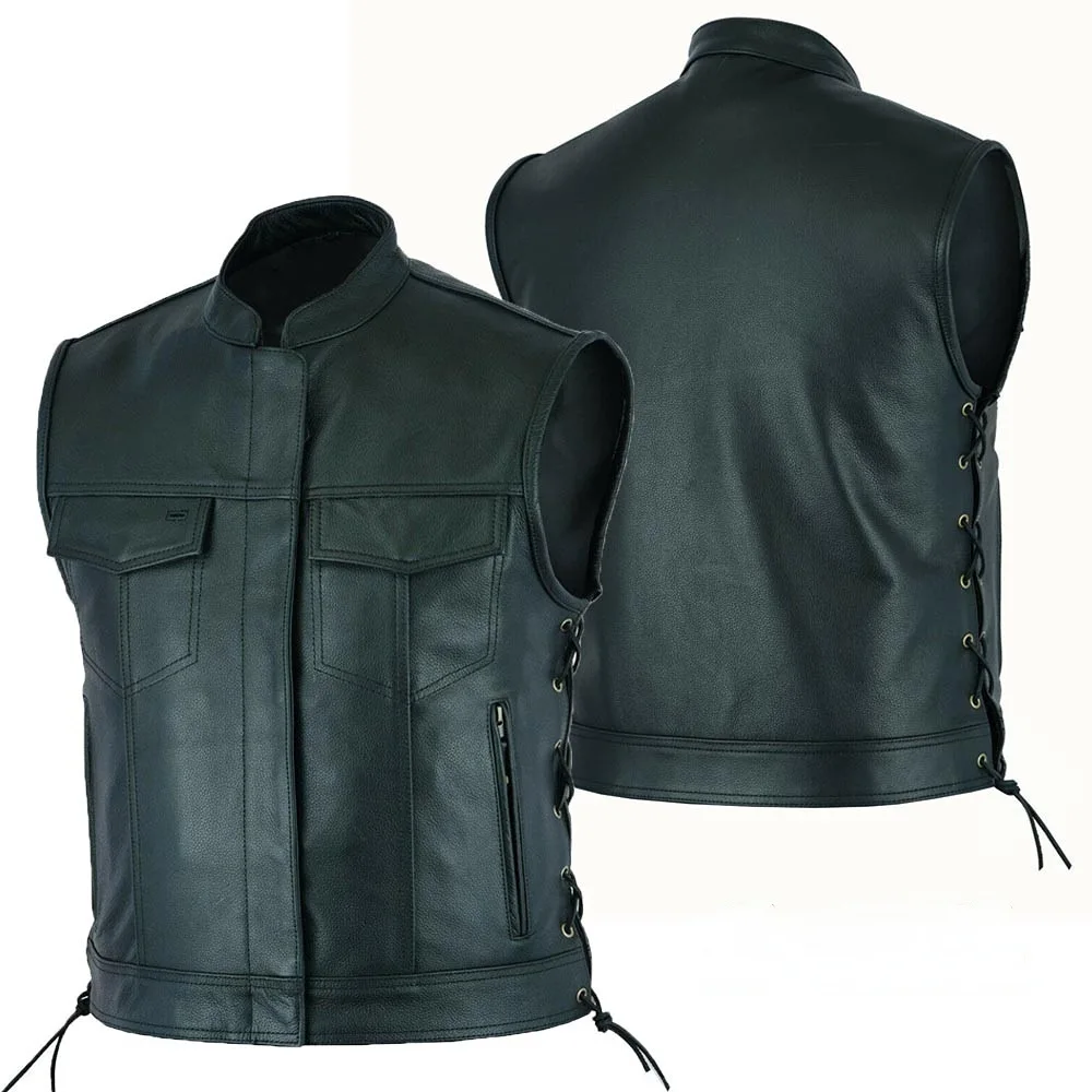 Motorcycle Gear Vest - Gilet en cuir Punk mode manteau