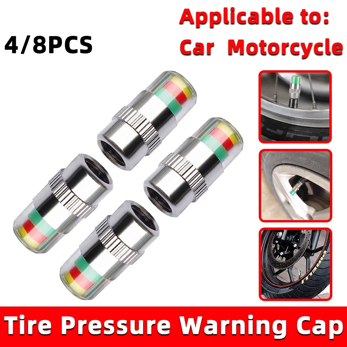 4/8 pièces Capuchons de valve  - Tyre Pressure Gauge avis et prix