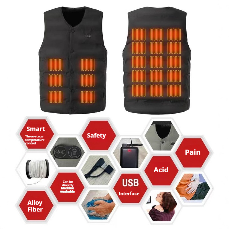 Gilet chauffant à col en v, 21 - Motorcycle Gear Vest avis et prix